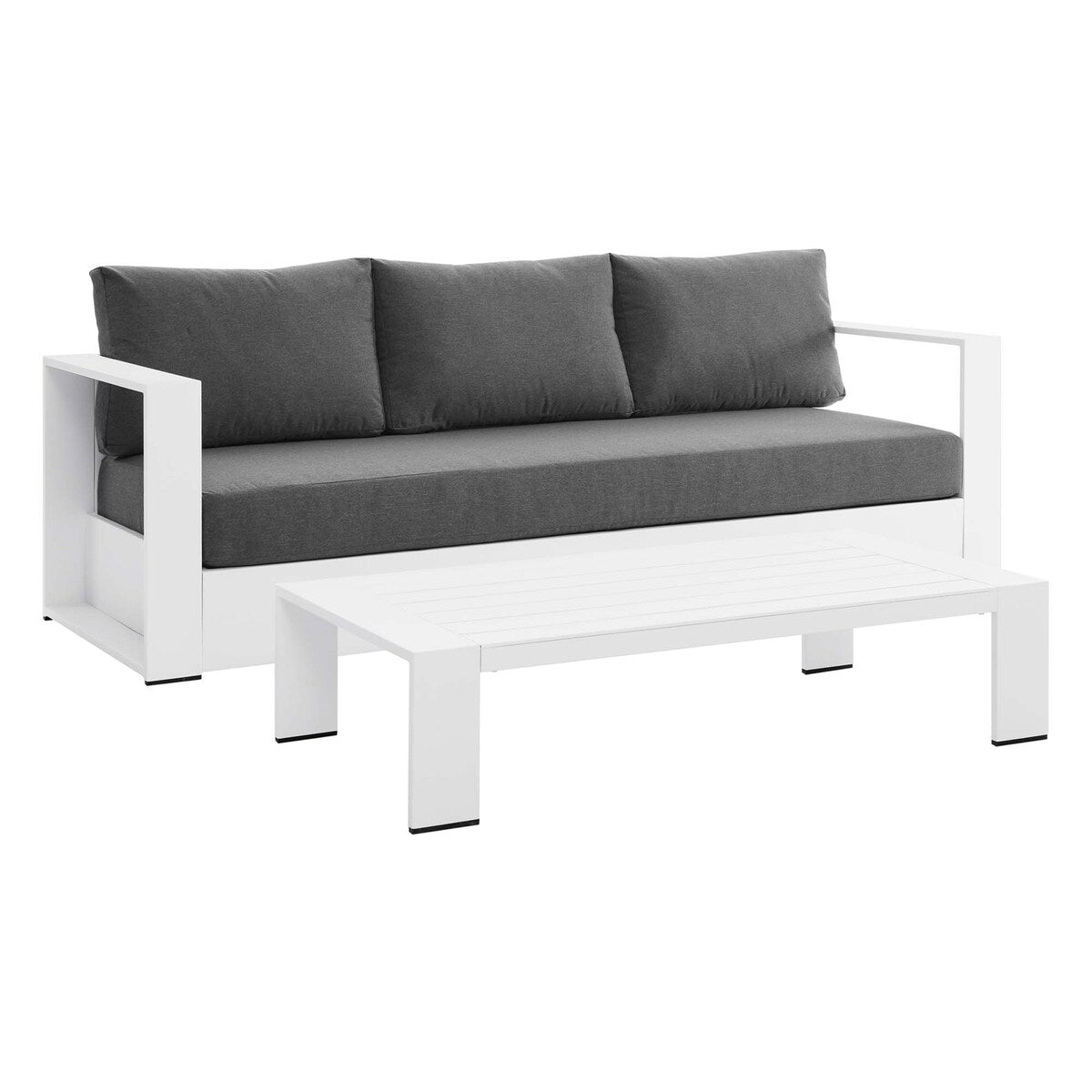 Ensemble de patio extérieur Tahoe 2 pièces en aluminium avec revêtement en poudre