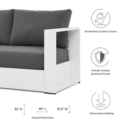 Ensemble de patio extérieur Tahoe 2 pièces en aluminium avec revêtement en poudre