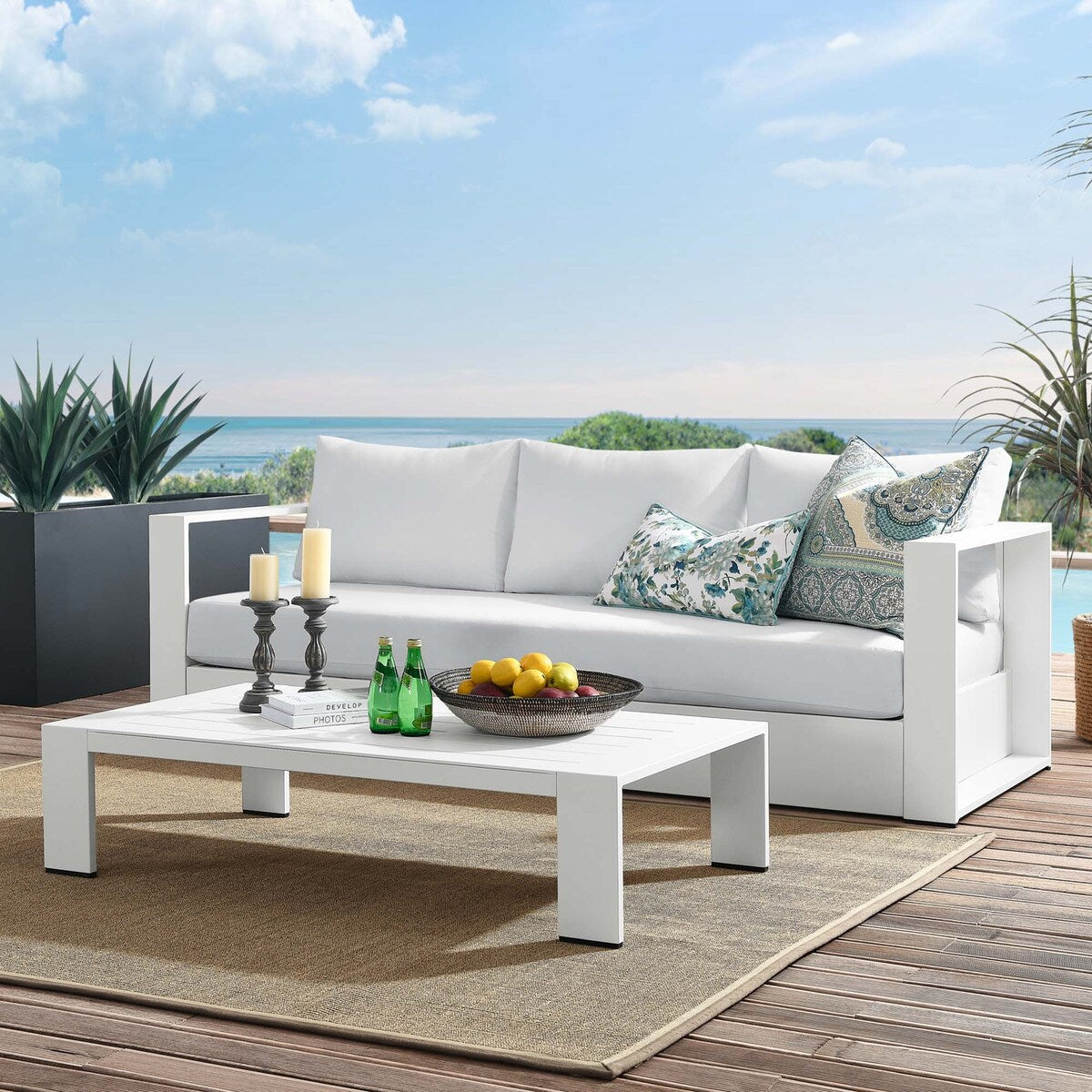 Ensemble de patio extérieur Tahoe 2 pièces en aluminium avec revêtement en poudre