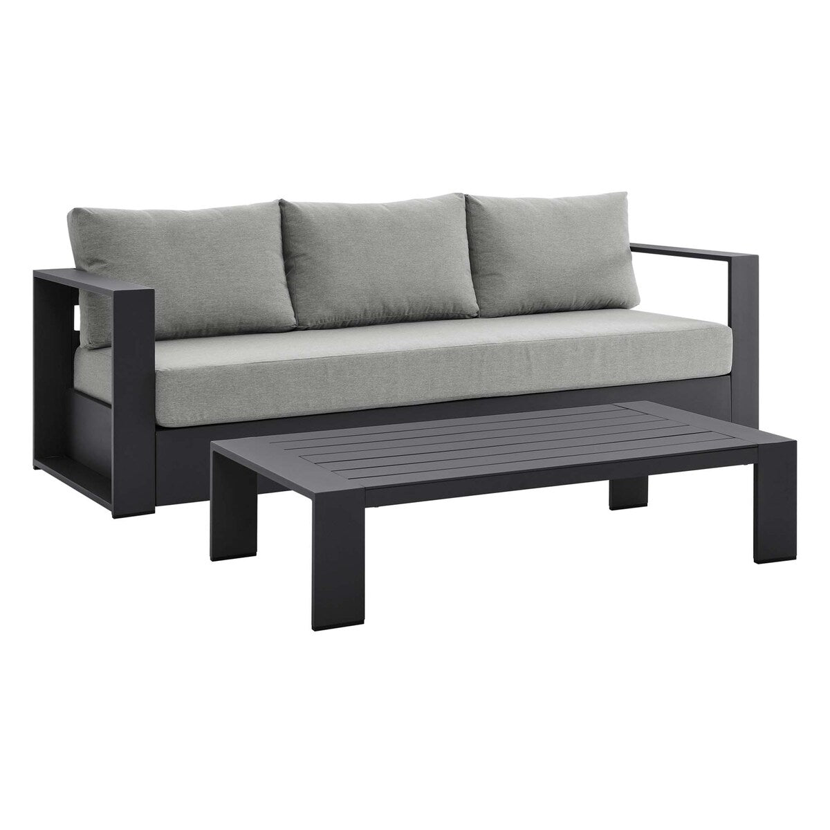 Ensemble de patio extérieur Tahoe 2 pièces en aluminium avec revêtement en poudre