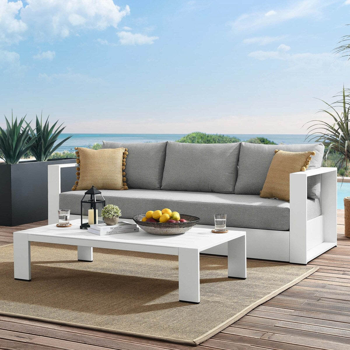 Ensemble de patio extérieur Tahoe 2 pièces en aluminium avec revêtement en poudre