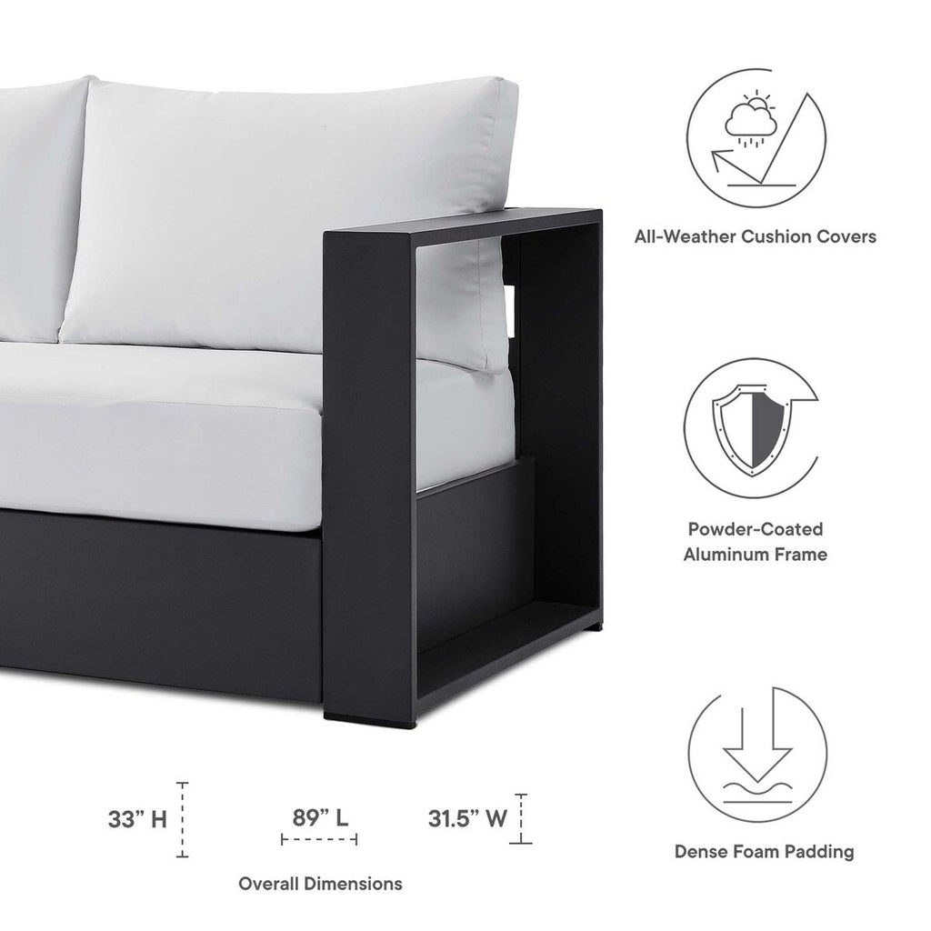 Ensemble de patio extérieur Tahoe 2 pièces en aluminium avec revêtement en poudre