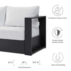Ensemble de patio extérieur Tahoe 2 pièces en aluminium avec revêtement en poudre