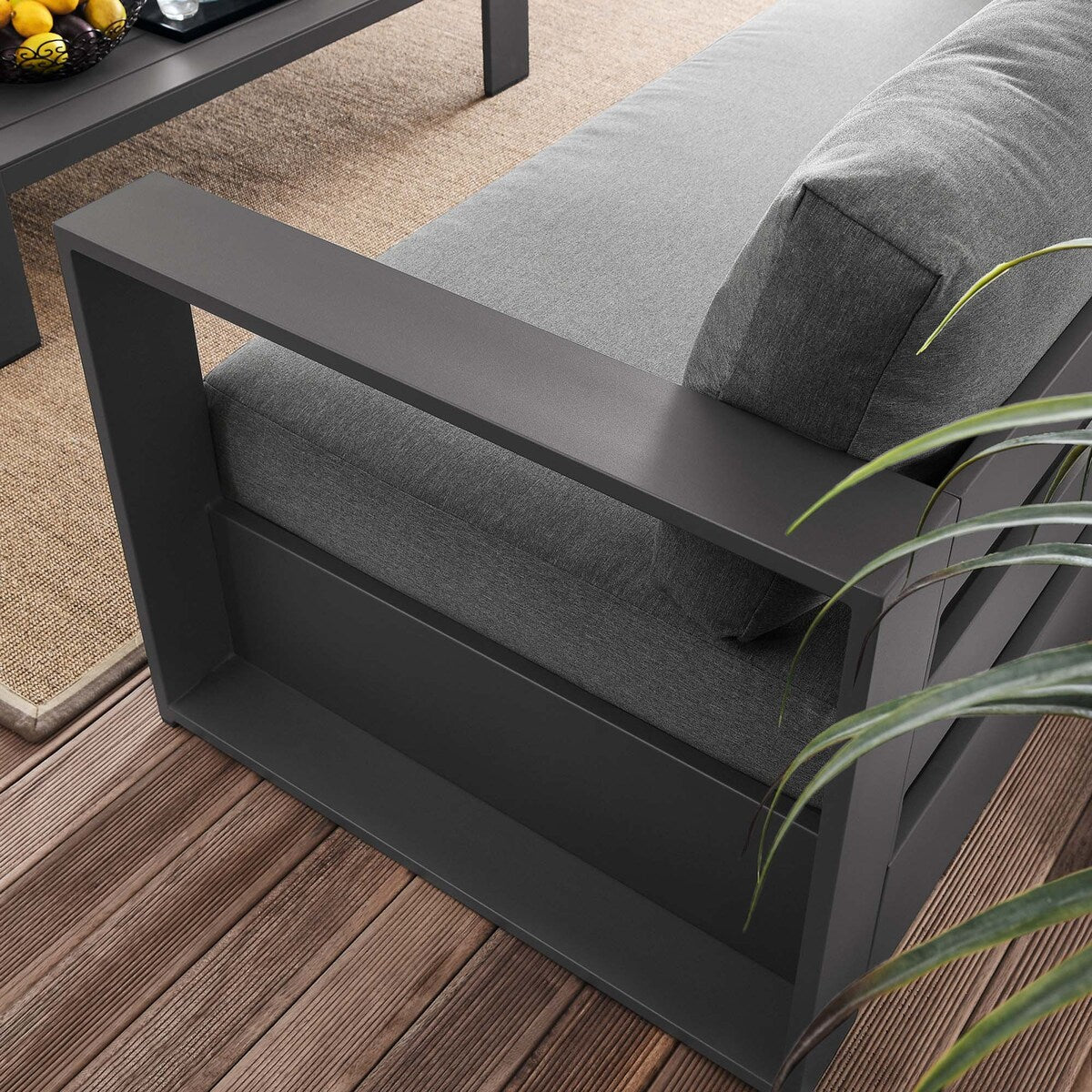 Ensemble de patio extérieur Tahoe 2 pièces en aluminium avec revêtement en poudre