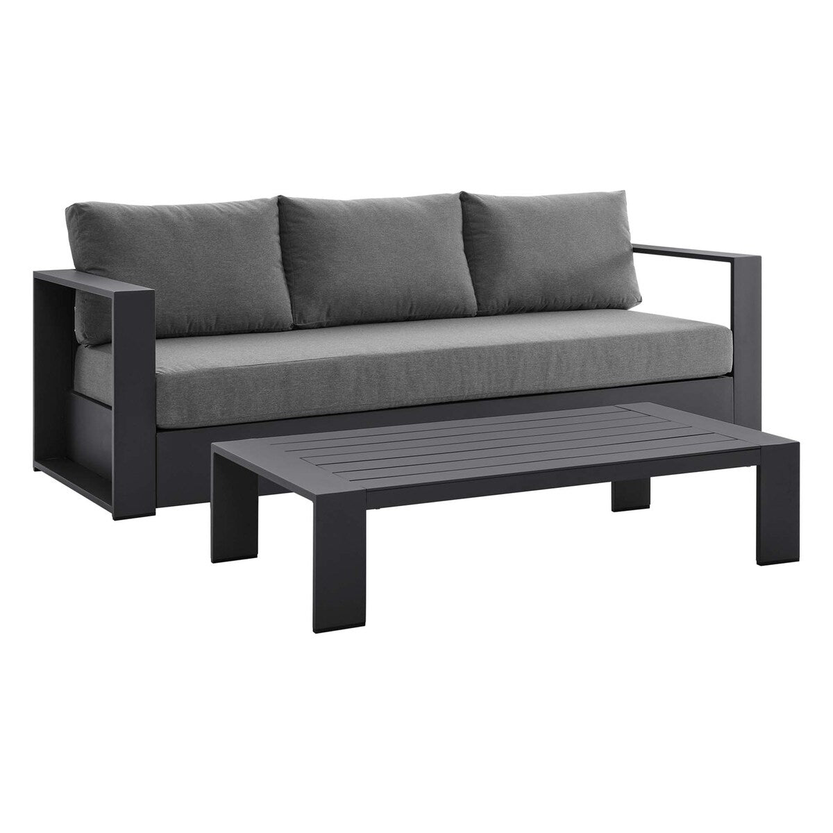 Ensemble de patio extérieur Tahoe 2 pièces en aluminium avec revêtement en poudre