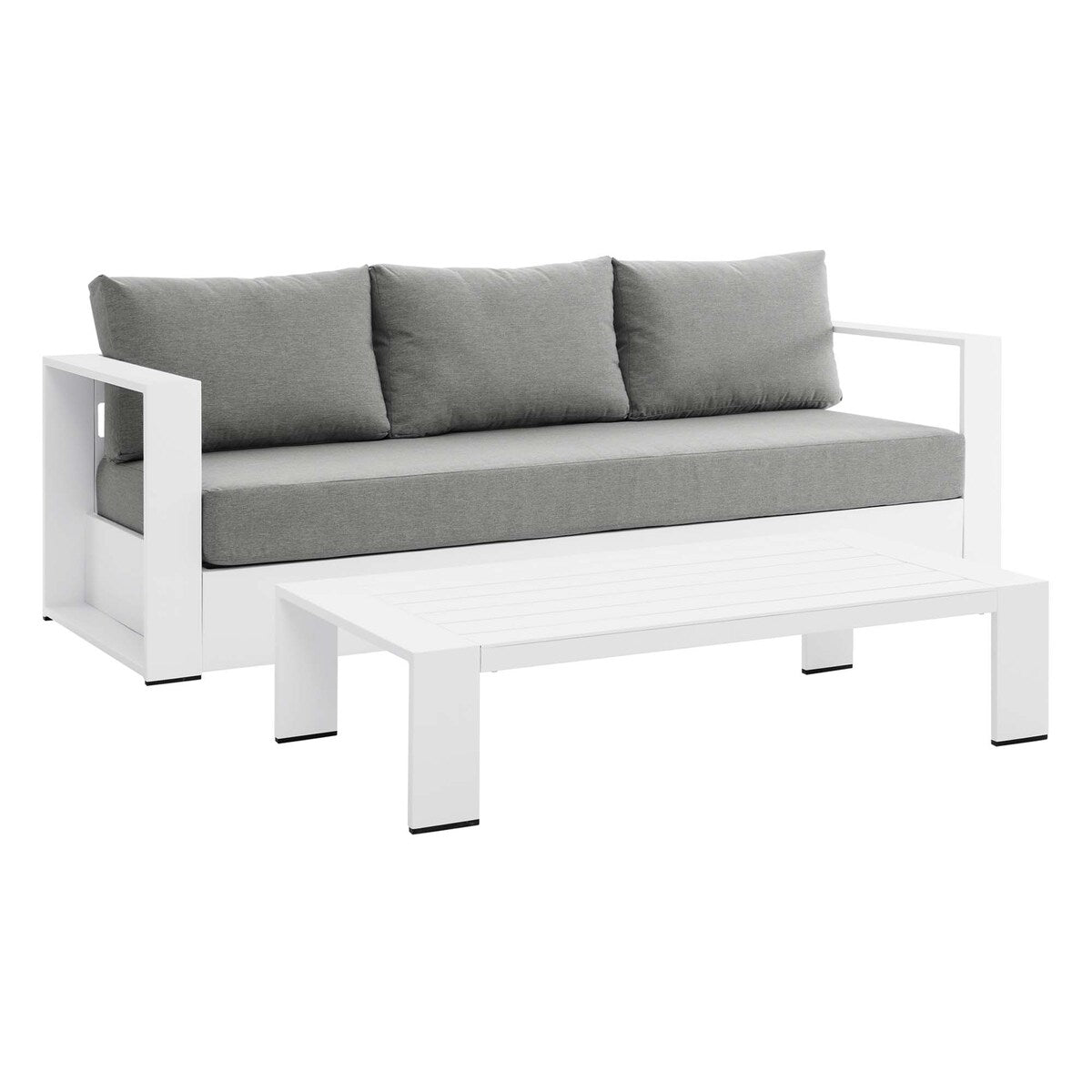 Ensemble de patio extérieur Tahoe 2 pièces en aluminium avec revêtement en poudre