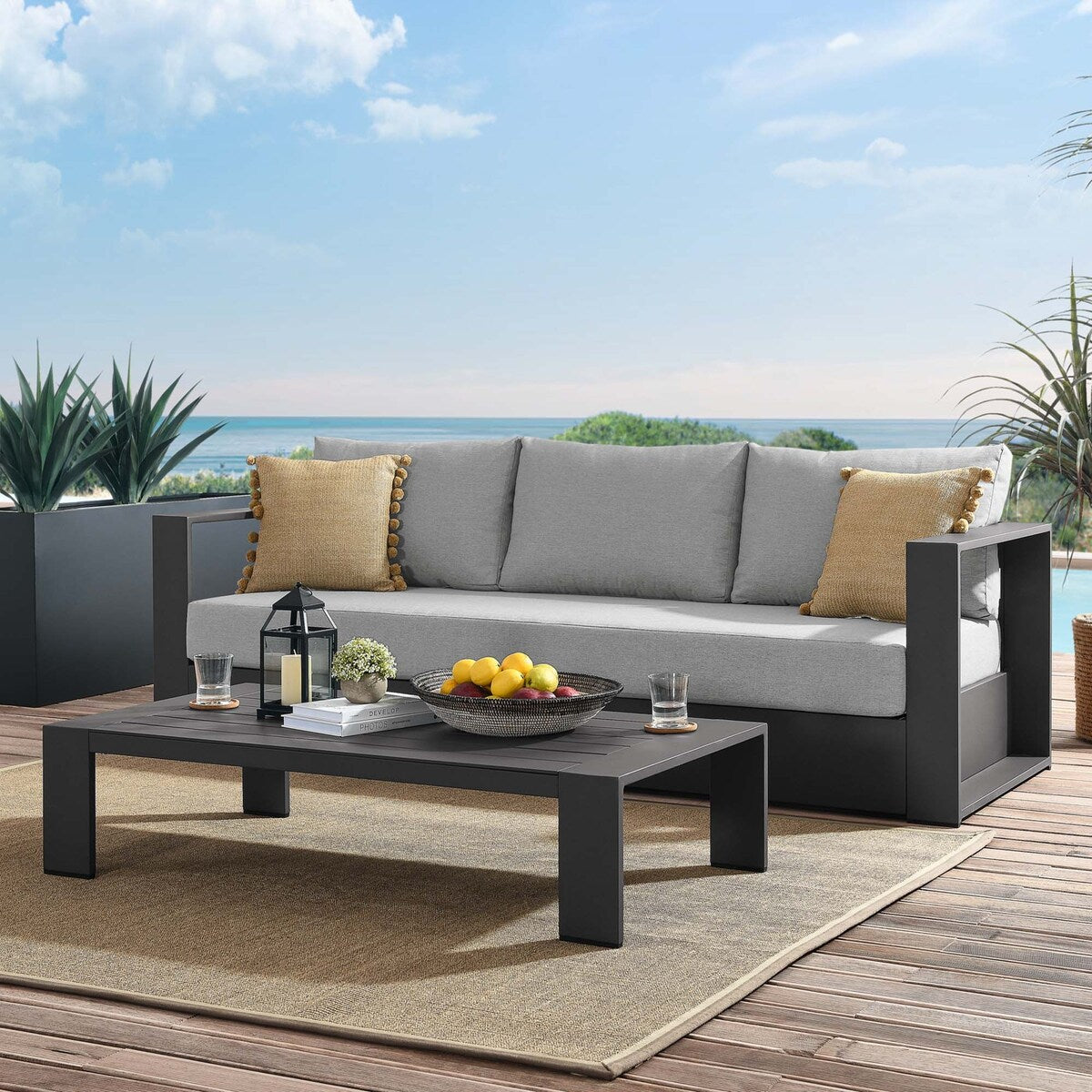 Ensemble de patio extérieur Tahoe 2 pièces en aluminium avec revêtement en poudre