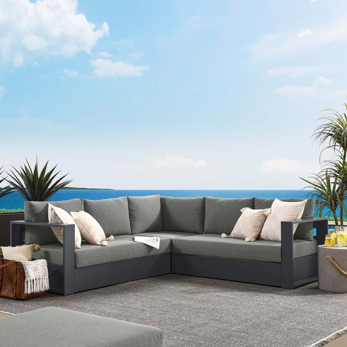 Ensemble de canapés sectionnels 3 pièces en aluminium Tahoe Patio