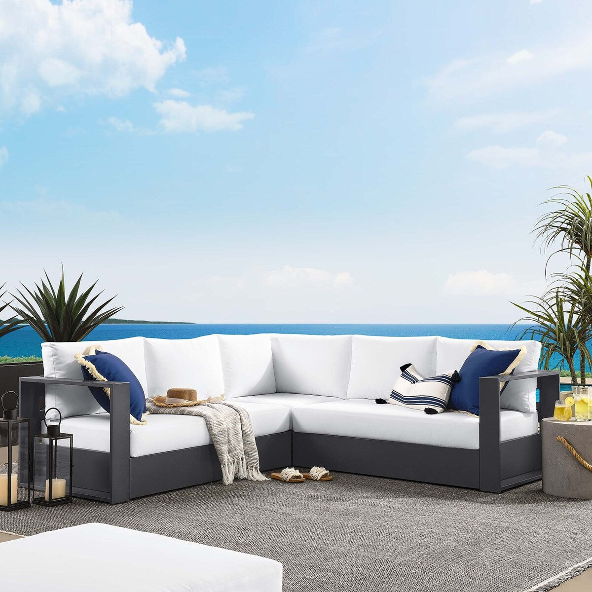Ensemble de canapés sectionnels 3 pièces en aluminium Tahoe Patio