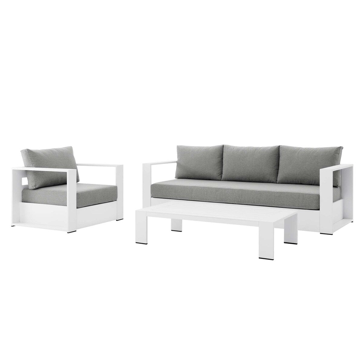 Ensemble de patio extérieur Tahoe 3 pièces en aluminium avec revêtement en poudre