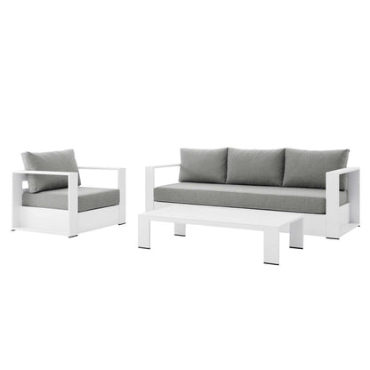 Ensemble de patio extérieur Tahoe 3 pièces en aluminium avec revêtement en poudre