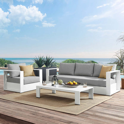 Ensemble de patio extérieur Tahoe 3 pièces en aluminium avec revêtement en poudre