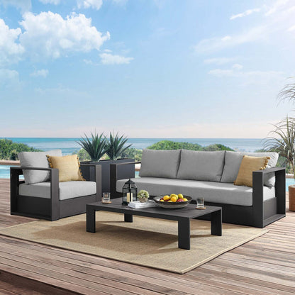 Ensemble de patio extérieur Tahoe 3 pièces en aluminium avec revêtement en poudre