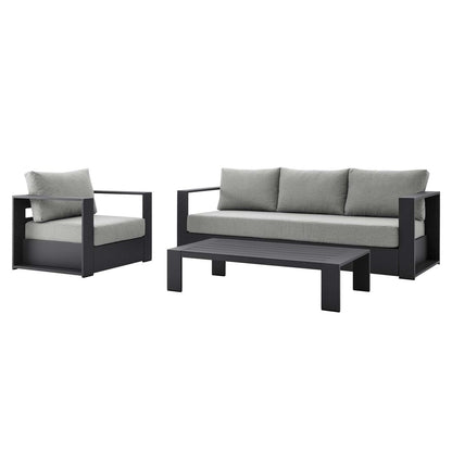 Ensemble de patio extérieur Tahoe 3 pièces en aluminium avec revêtement en poudre
