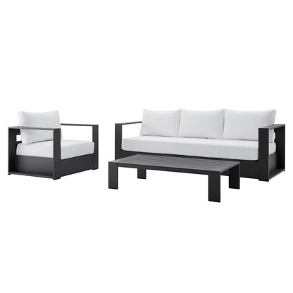 Ensemble de patio extérieur Tahoe 3 pièces en aluminium avec revêtement en poudre