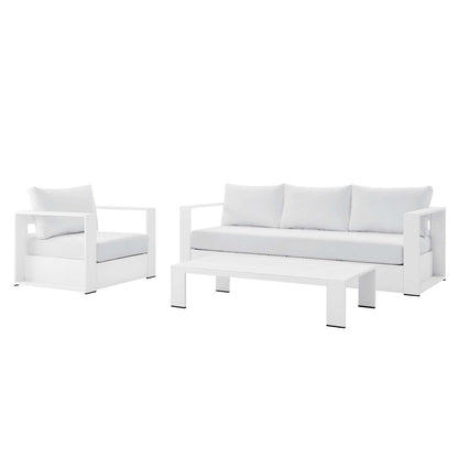 Ensemble de patio extérieur Tahoe 3 pièces en aluminium avec revêtement en poudre