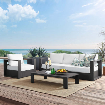 Ensemble de patio extérieur Tahoe 3 pièces en aluminium avec revêtement en poudre