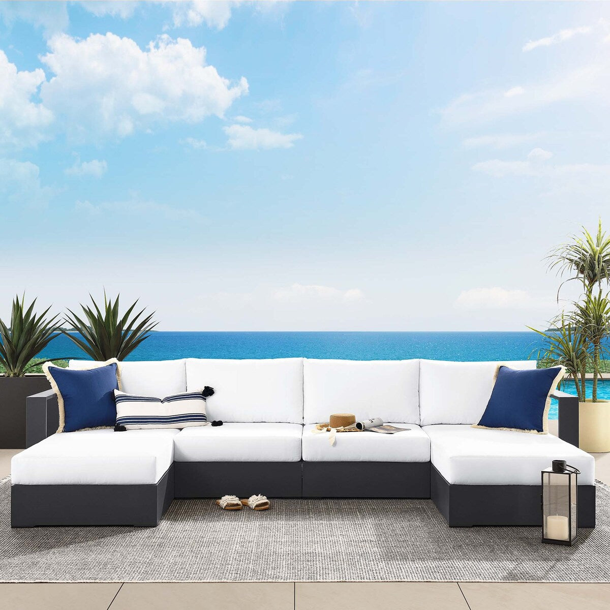 Ensemble de canapés sectionnels 4 pièces en aluminium Tahoe Patio