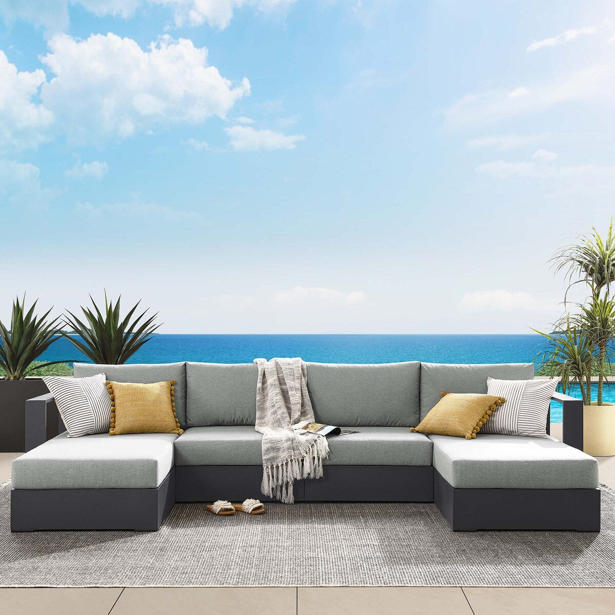 Ensemble de canapés sectionnels 4 pièces en aluminium Tahoe Patio