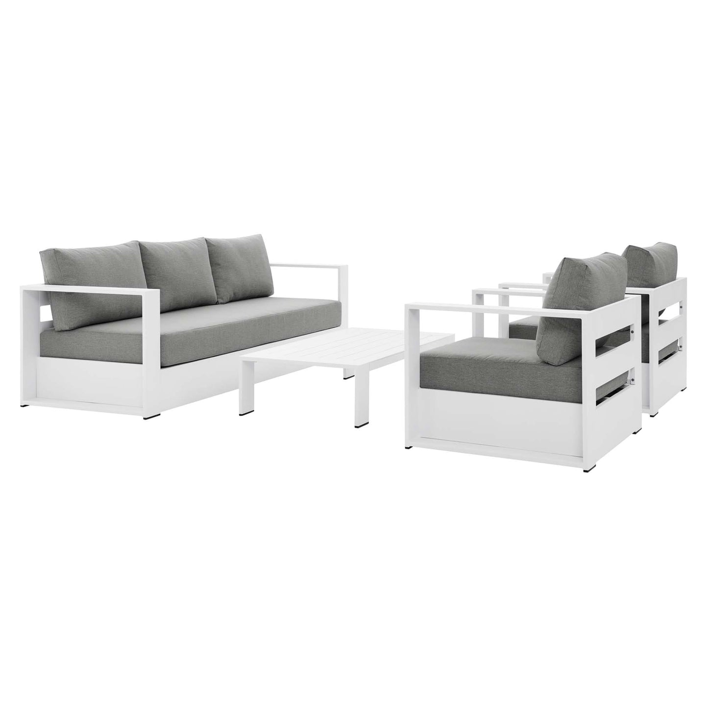 Ensemble de conversation d'extérieur Tahoe en aluminium 4 pièces avec table basse