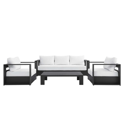 Ensemble de conversation d'extérieur Tahoe en aluminium 4 pièces avec table basse