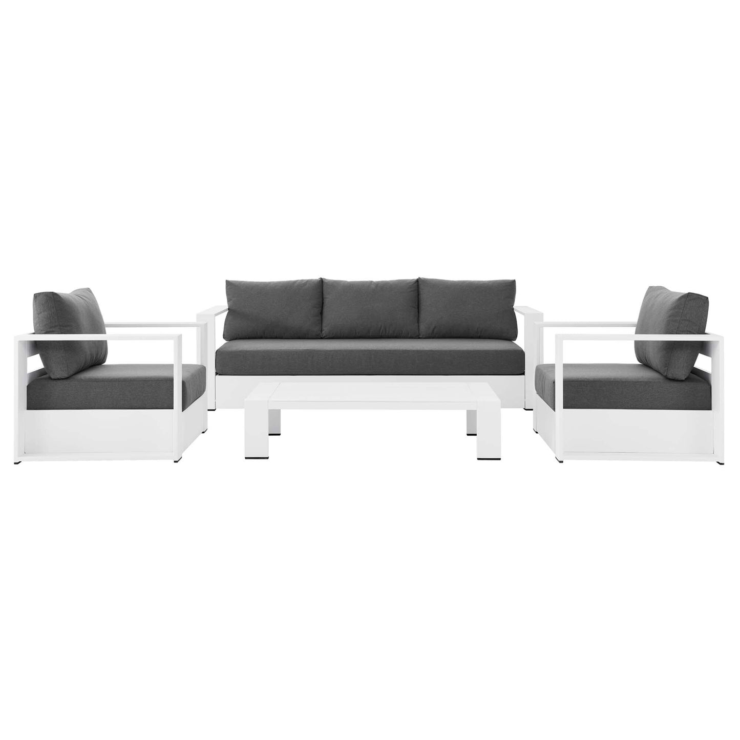 Ensemble de conversation d'extérieur Tahoe en aluminium 4 pièces avec table basse