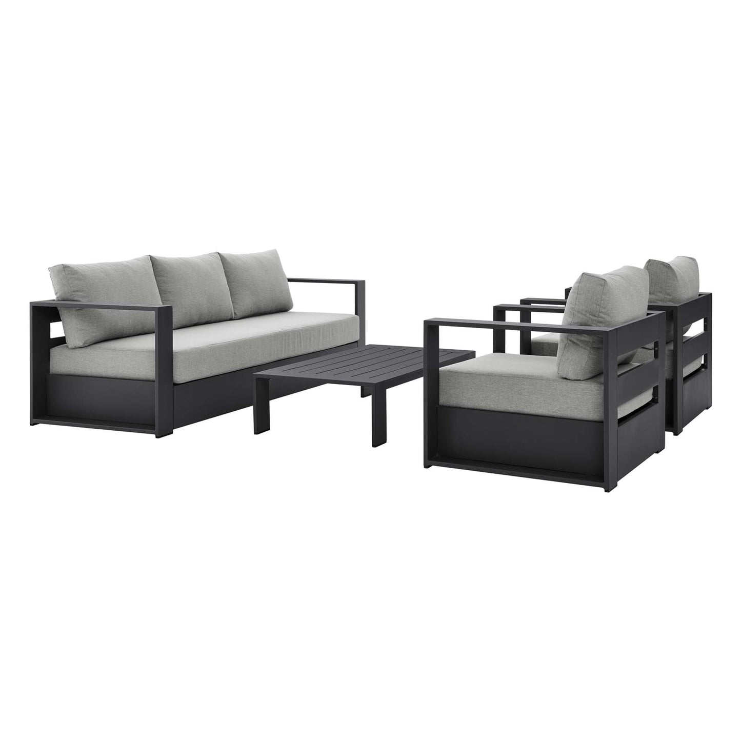 Ensemble de conversation d'extérieur Tahoe en aluminium 4 pièces avec table basse