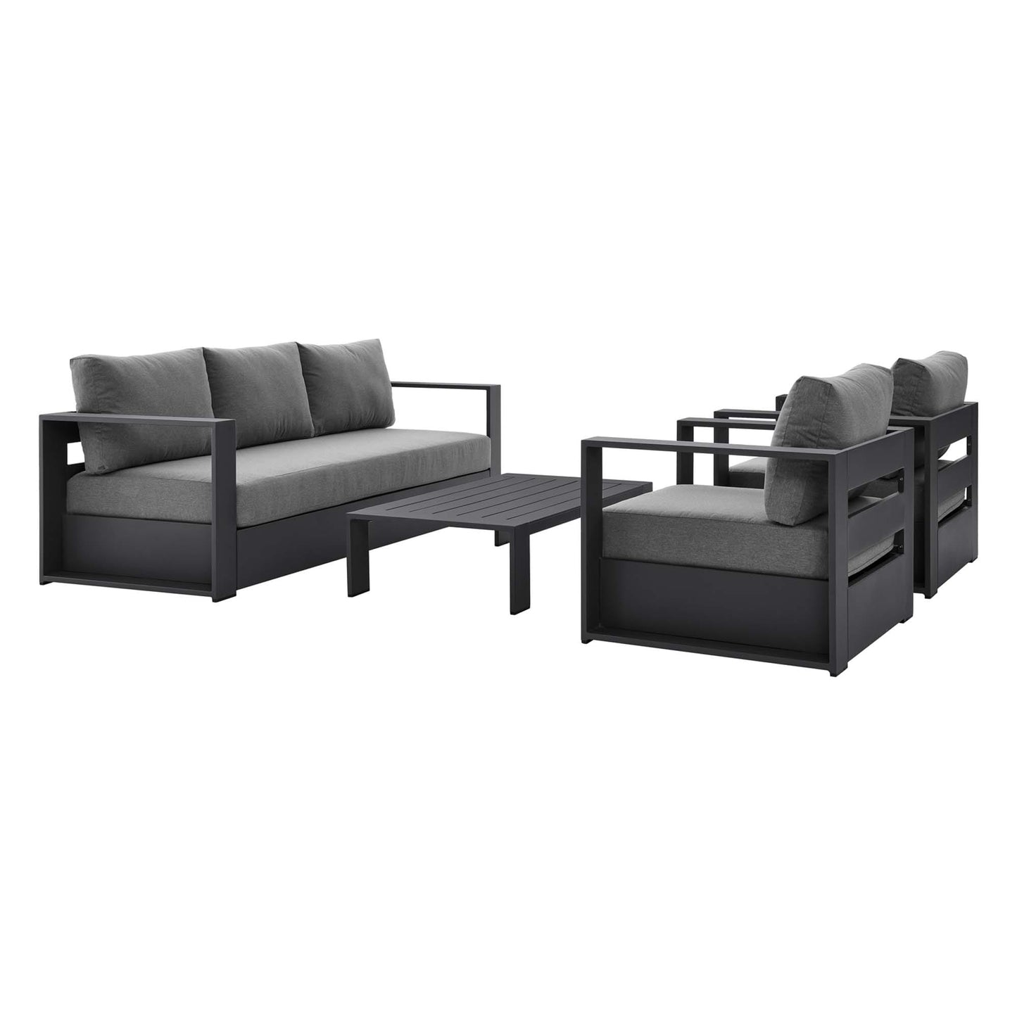 Ensemble de conversation d'extérieur Tahoe en aluminium 4 pièces avec table basse