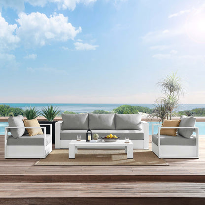 Ensemble de conversation d'extérieur Tahoe en aluminium 4 pièces avec table basse