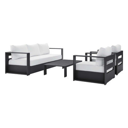 Ensemble de conversation d'extérieur Tahoe en aluminium 4 pièces avec table basse