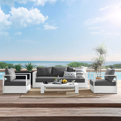 Ensemble de conversation d'extérieur Tahoe en aluminium 4 pièces avec table basse