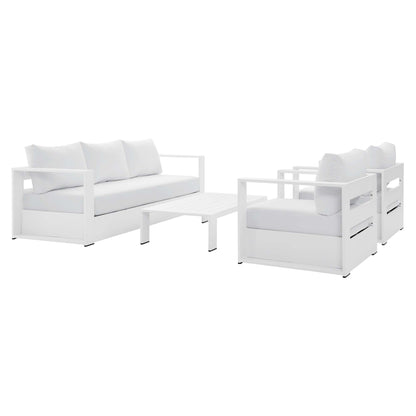 Ensemble de conversation d'extérieur Tahoe en aluminium 4 pièces avec table basse