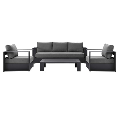 Ensemble de conversation d'extérieur Tahoe en aluminium 4 pièces avec table basse