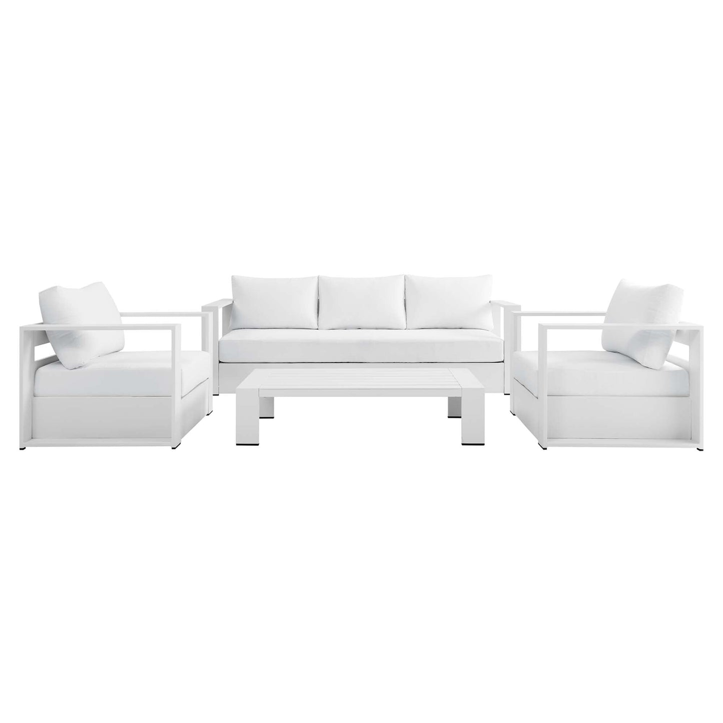 Ensemble de conversation d'extérieur Tahoe en aluminium 4 pièces avec table basse