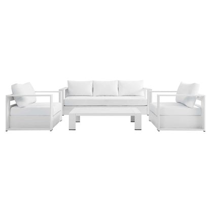 Ensemble de conversation d'extérieur Tahoe en aluminium 4 pièces avec table basse