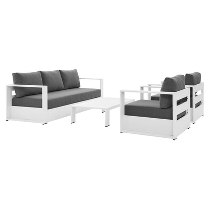 Ensemble de conversation d'extérieur Tahoe en aluminium 4 pièces avec table basse