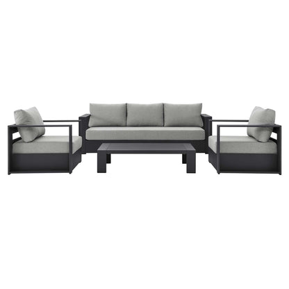 Ensemble de conversation d'extérieur Tahoe en aluminium 4 pièces avec table basse