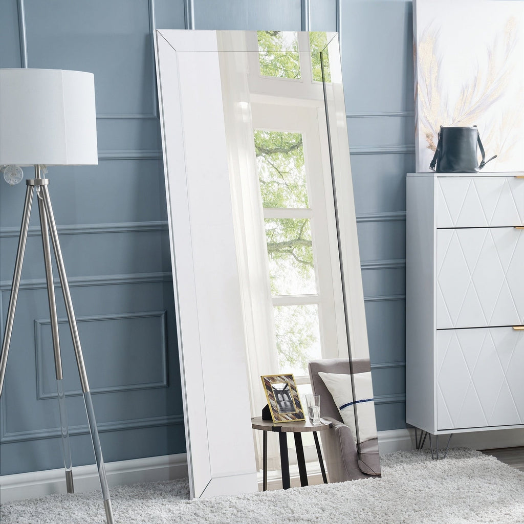 Grand miroir perlé pleine longueur - Miroir surdimensionné sur toute la longueur, sur pied ou mural