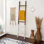 Échelle de rangement rustique Sagebrook Home de 1,8 m de haut, décorative et autoportante – 48 x 5 x 193 cm