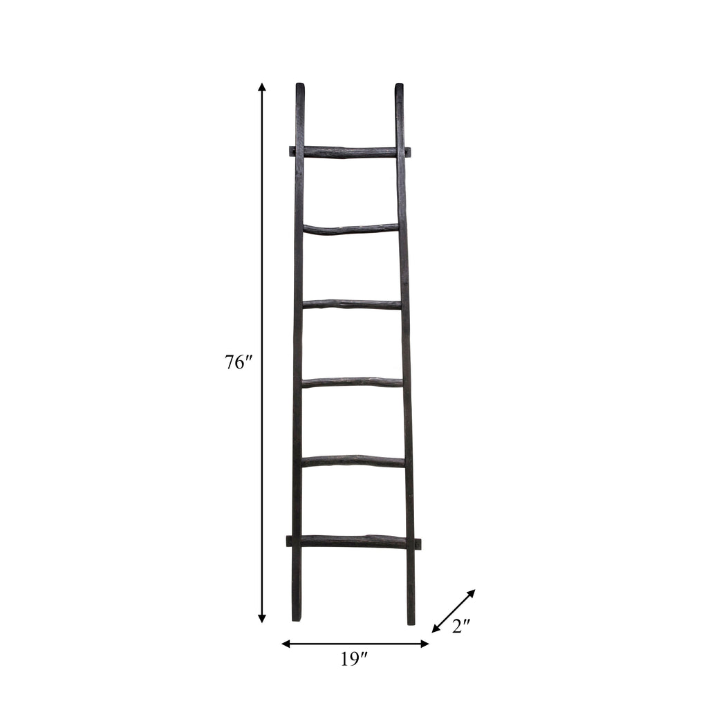 Échelle de rangement rustique Sagebrook Home de 1,8 m de haut, décorative et autoportante – 48 x 5 x 193 cm