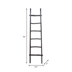 Échelle de rangement rustique Sagebrook Home de 1,8 m de haut, décorative et autoportante – 48 x 5 x 193 cm