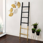 Échelle de rangement rustique Sagebrook Home de 1,8 m de haut, décorative et autoportante – 48 x 5 x 193 cm