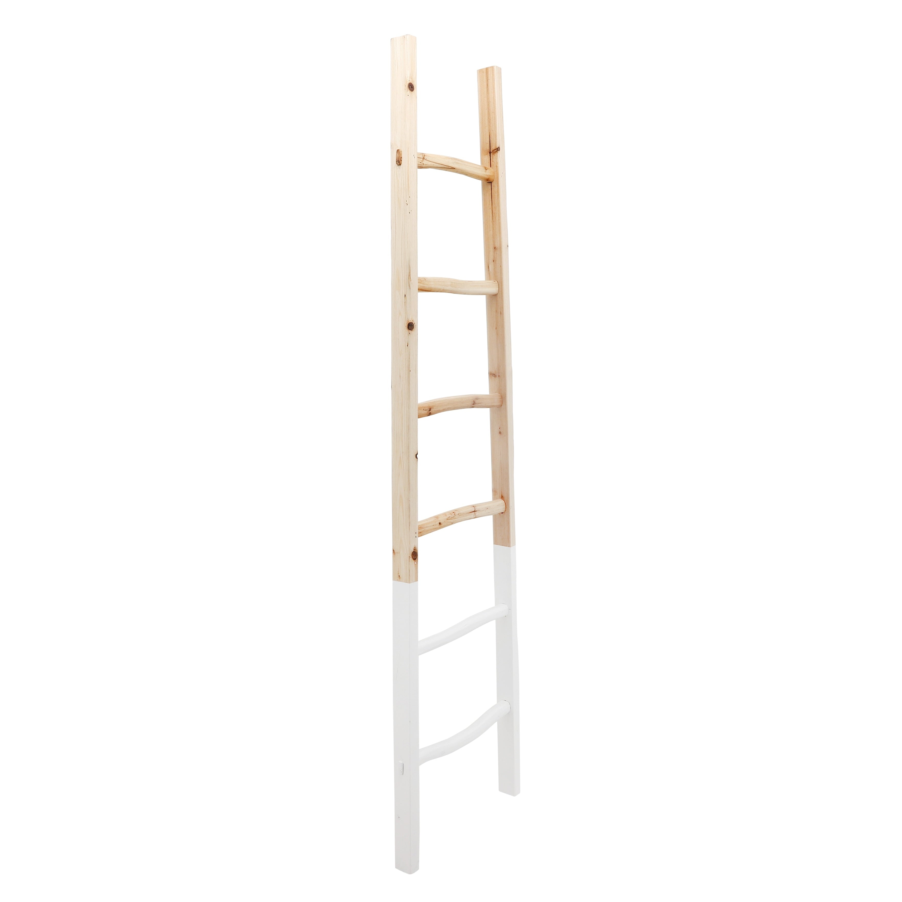 Échelle de rangement rustique Sagebrook Home de 1,8 m de haut, décorative et autoportante – 48 x 5 x 193 cm
