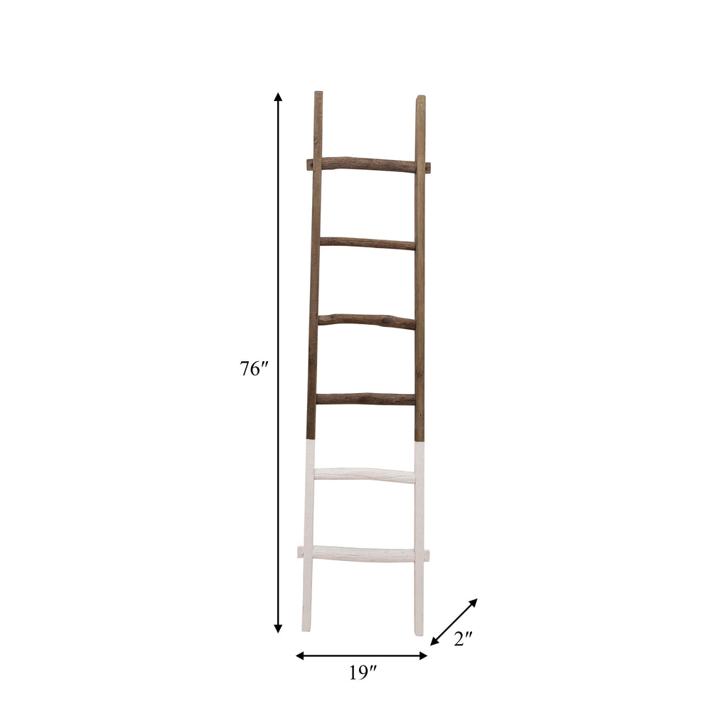 Échelle de rangement rustique Sagebrook Home de 1,8 m de haut, décorative et autoportante – 48 x 5 x 193 cm