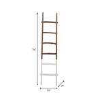Échelle de rangement rustique Sagebrook Home de 1,8 m de haut, décorative et autoportante – 48 x 5 x 193 cm