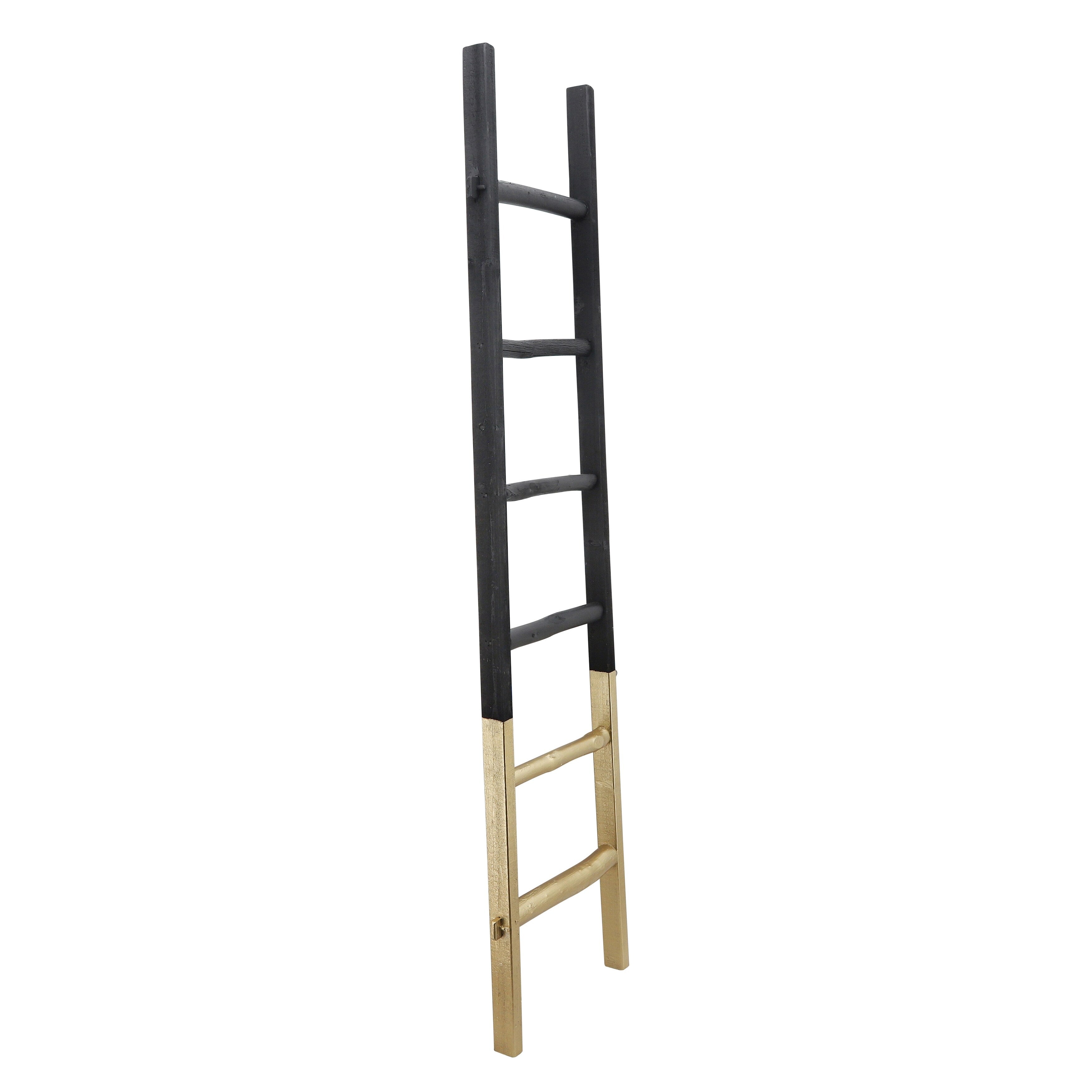 Échelle de rangement rustique Sagebrook Home de 1,8 m de haut, décorative et autoportante – 48 x 5 x 193 cm