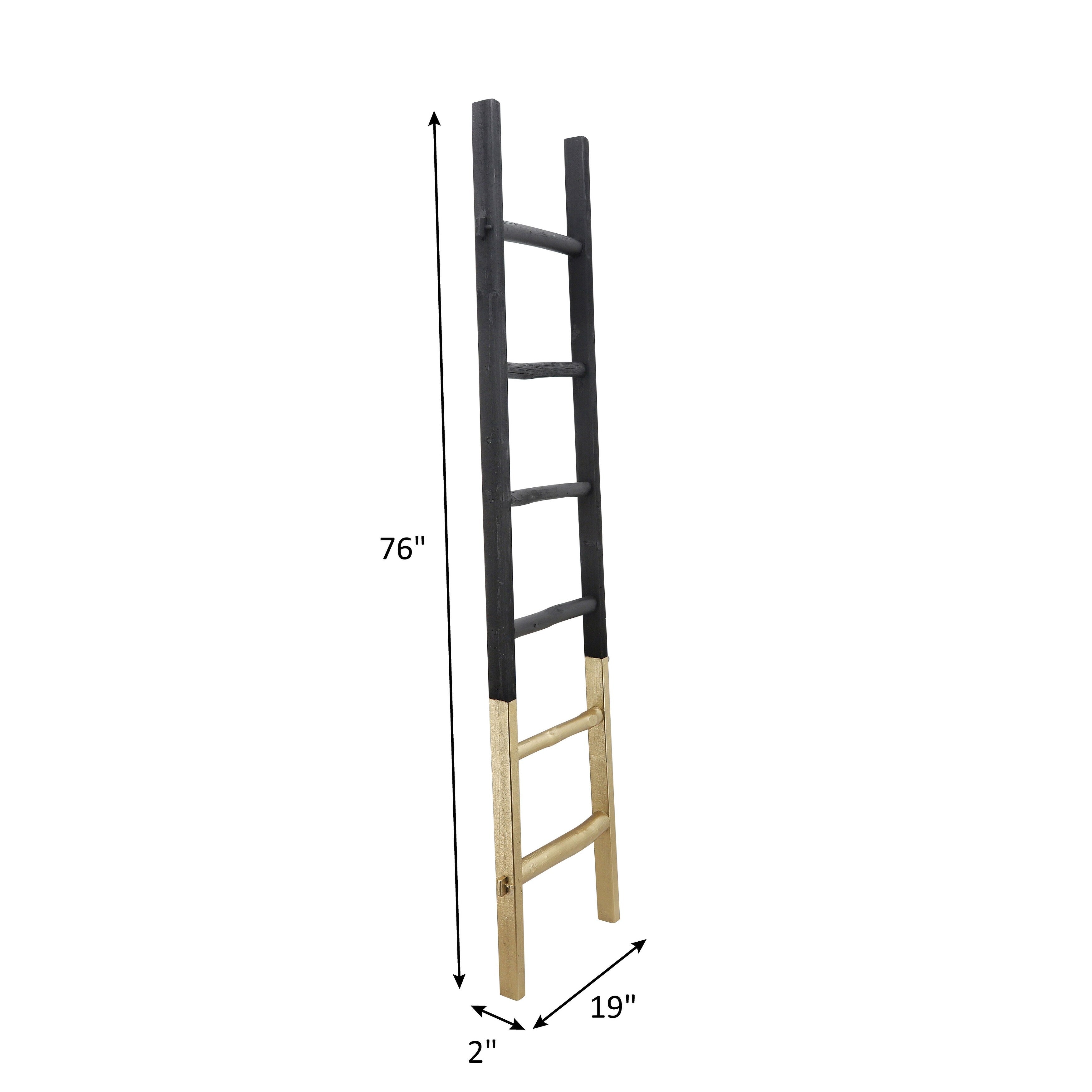 Échelle de rangement rustique Sagebrook Home de 1,8 m de haut, décorative et autoportante – 48 x 5 x 193 cm