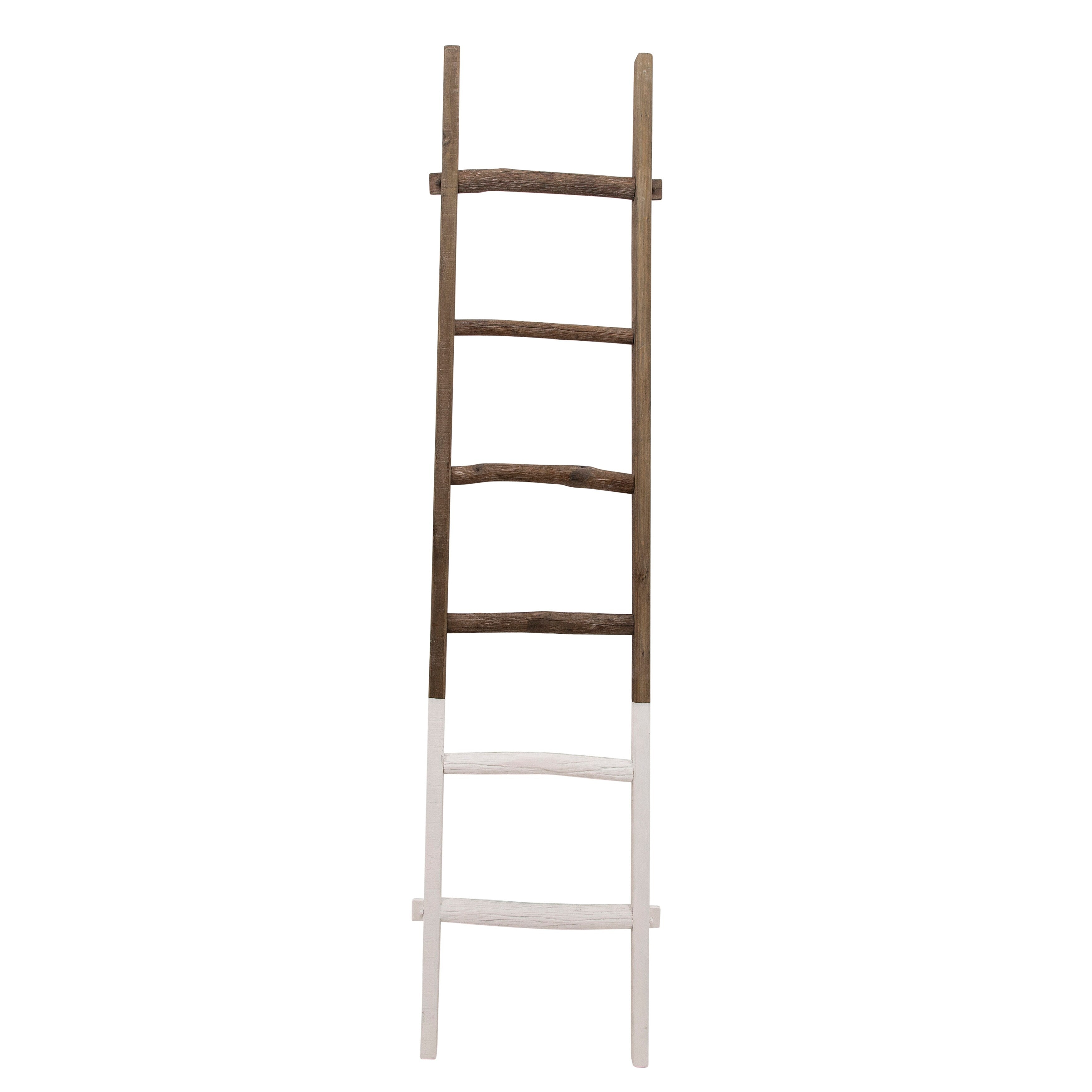 Échelle de rangement rustique Sagebrook Home de 1,8 m de haut, décorative et autoportante – 48 x 5 x 193 cm