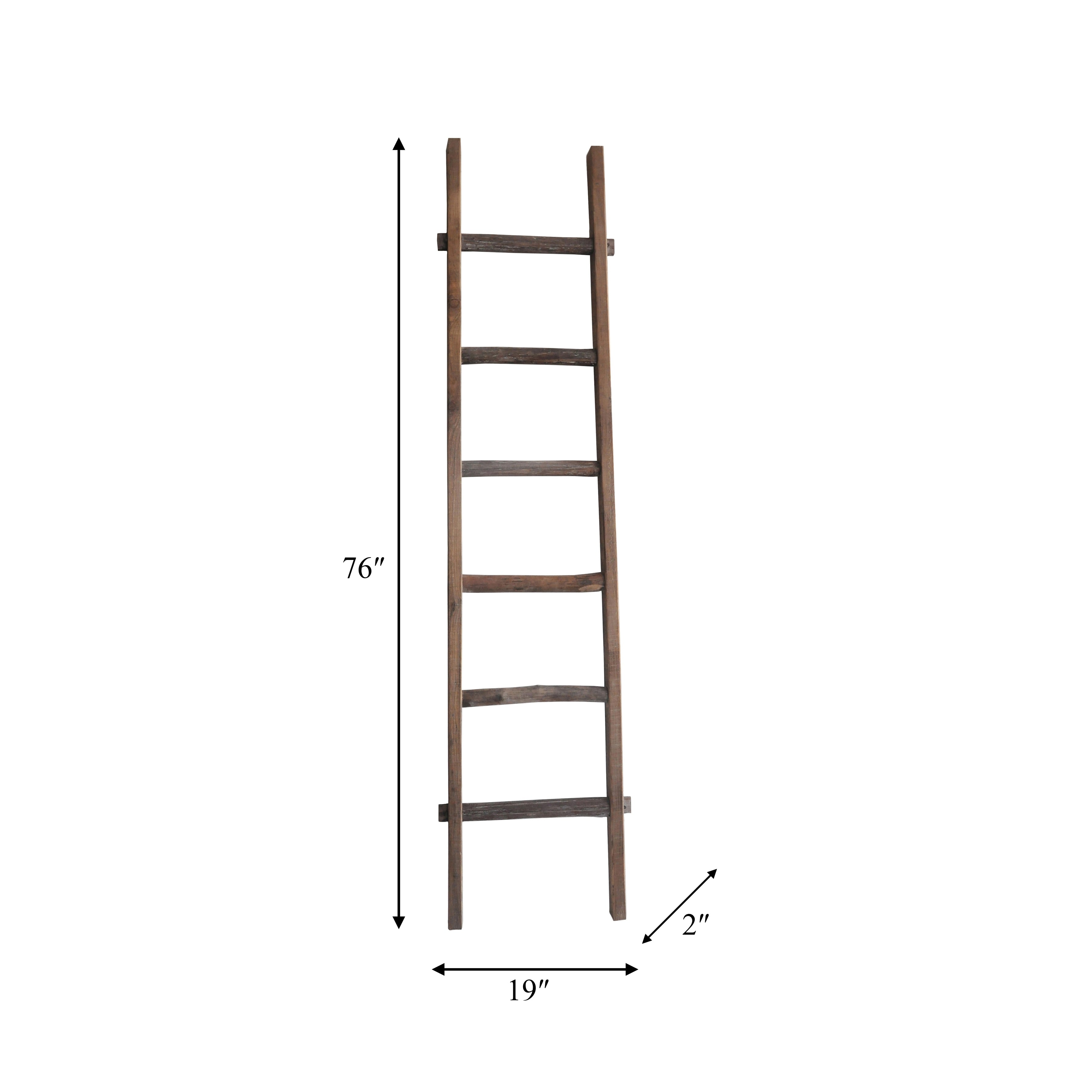 Échelle de rangement rustique Sagebrook Home de 1,8 m de haut, décorative et autoportante – 48 x 5 x 193 cm