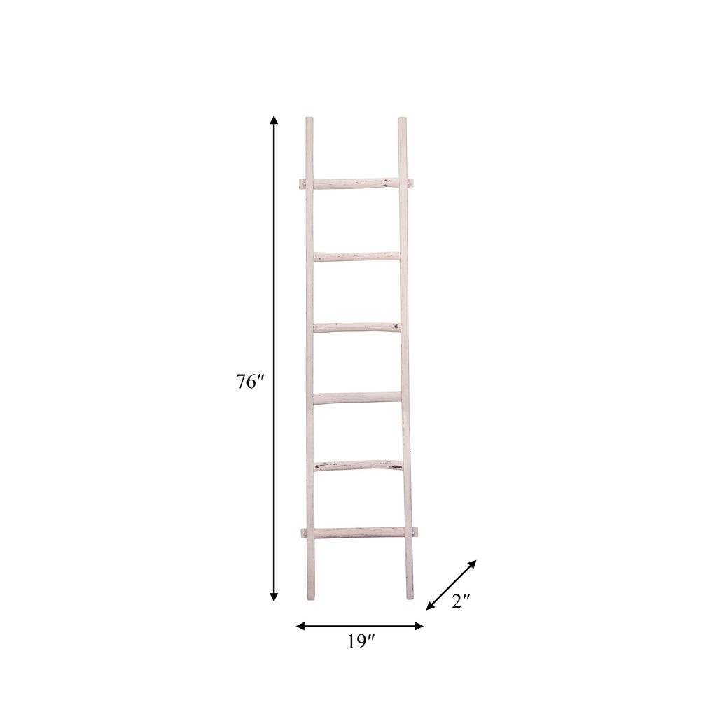 Échelle de rangement rustique Sagebrook Home de 1,8 m de haut, décorative et autoportante – 48 x 5 x 193 cm